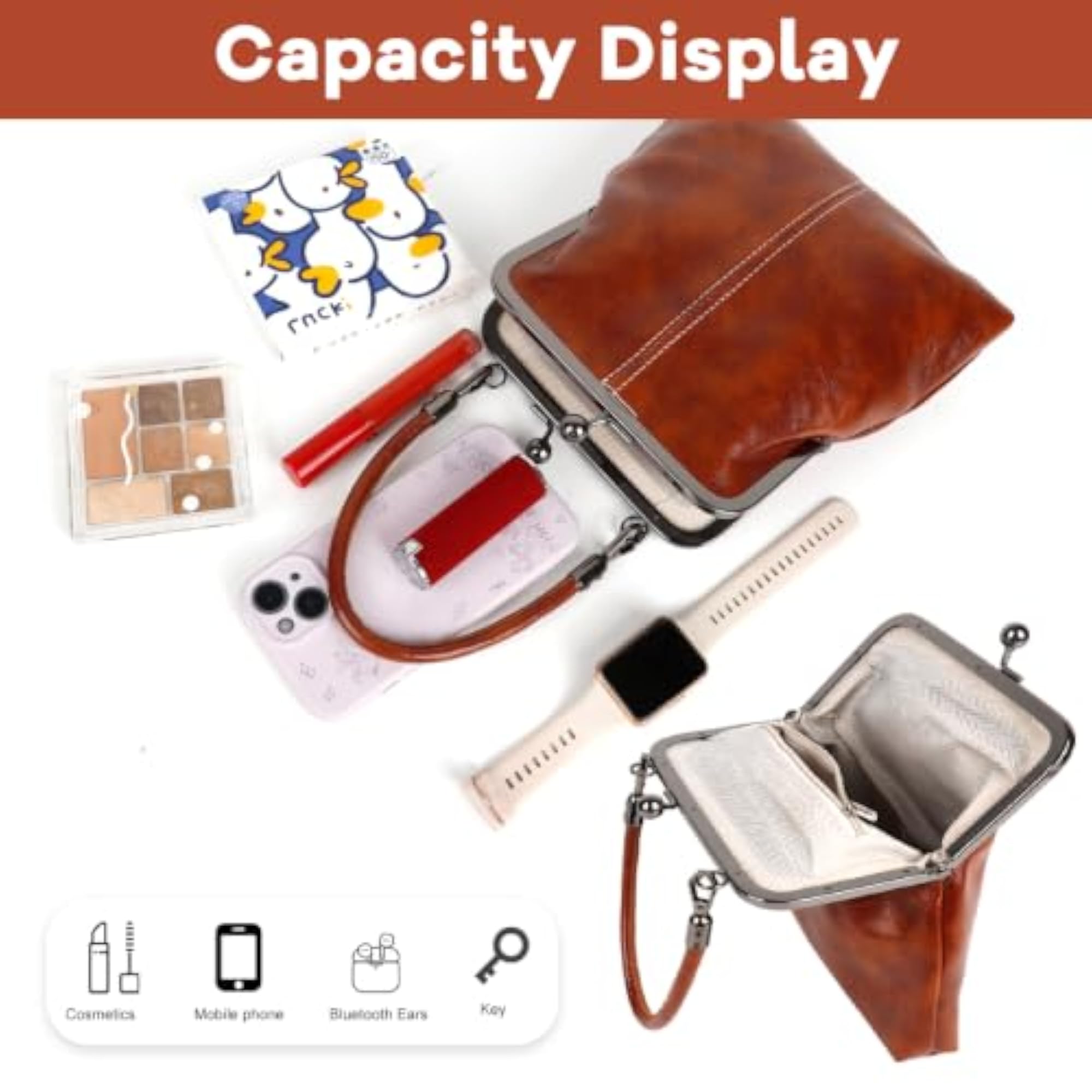 Sling Bag Vintage PU Leather Crossbody Purse